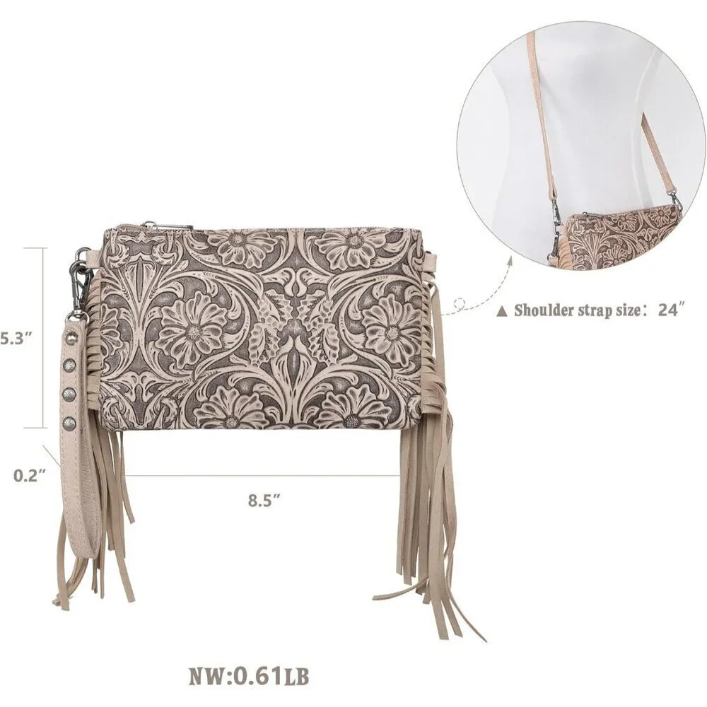 Western Leather Crossbody Bag Women's Small Purse Credit Card Slots